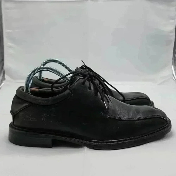 Nunn Bush Mens Black Marcell Lace Up Bike Toe Leather Oxford Dress Shoes Size 8M - Picture 1 of 13